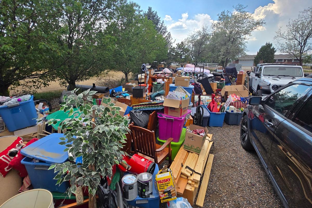 Full household contents set out curbside during an eviction