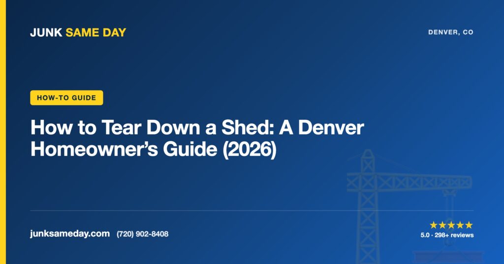 How to Tear Down a Shed: A Denver Homeowner’s Guide (2026) — Junk Same Day Denver