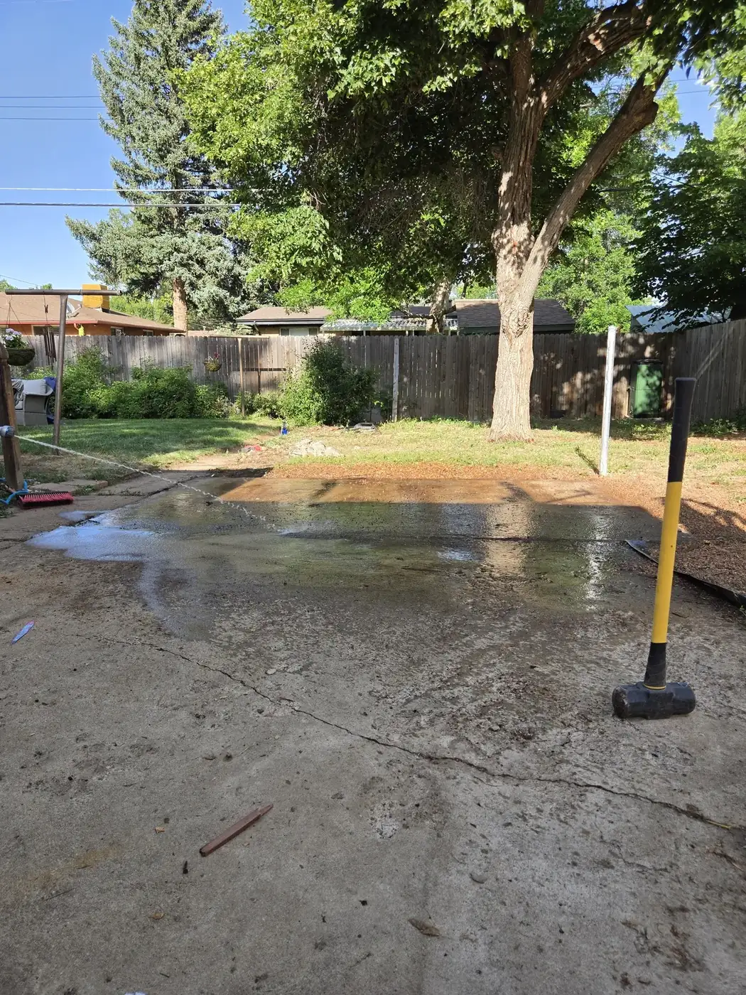 Shed demolition, before and after