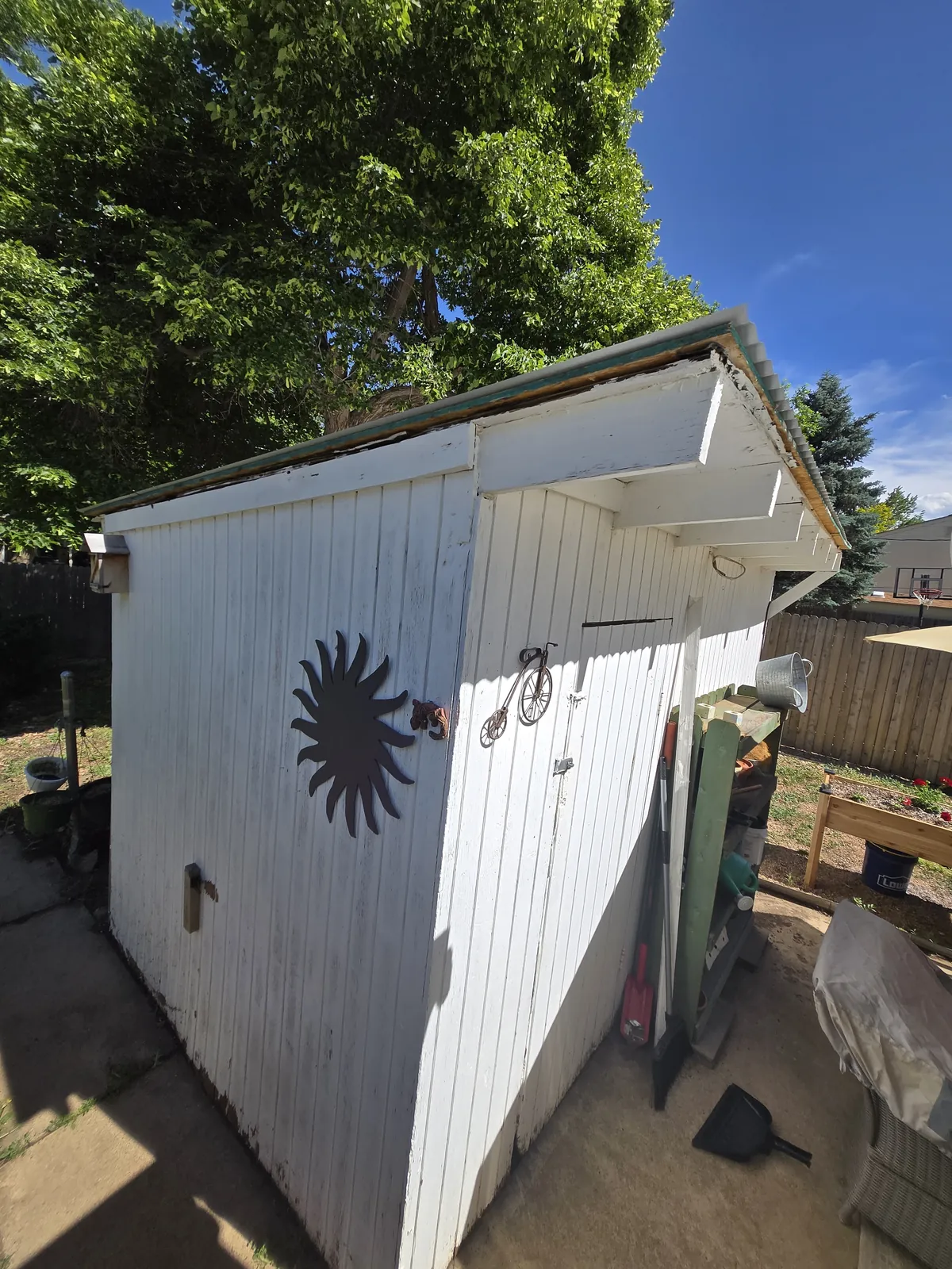 Old backyard shed before demolition